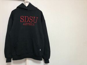 90sヴィンテージMADE IN USA アメリカ製ラッセルアスレチック黒ブラックスウェットパーカーsize M