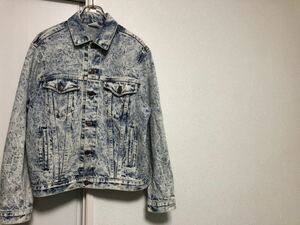 80sヴィンテージMADE ID USAアメリカ製BRISTOL BLUES RN58287ケミカルウォッシュデニムジャケットジージャンsize M42