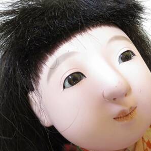 A5921 旧家蔵出し品 市松人形 人毛 共箱 抱き人形 生き人形 日本人形 着物人形 時代物の画像3