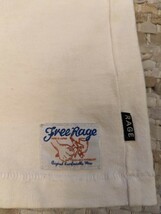 フリーレイジ　FREE RAGE　ラグラン　7分丈　Ｔシャツ　アメカジ　オフホワイト　スミクロ　Sサイズ_画像4