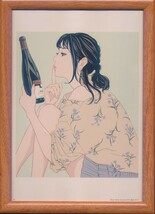 ★貴重！★ 美麗イラスト 江口寿史 ★ 美女 美少女 ★（１５）★Real Wine Guide★額装★B5★アートフレーム入り★_画像2