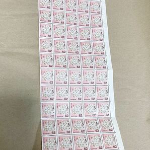 即決 送料込み 62円切手 50枚 3,100円分 新品未使用品 普通切手 ソメイヨシノ シート 額面3,100円 送料無料の画像1