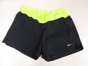 I3575：ナイキ NIKE ランニングパンツ L ショーツ トレーニングウェア バイカラー/ネオンカラー 紺黄 メンズ：3