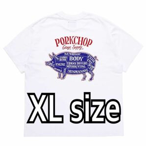 ポークチョップ　PORKCHOP PORK BACK TEE ホワイトXLサイズ