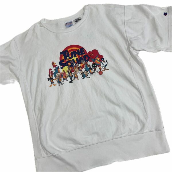 古着　Champion reverse weave SPACE JAM メンズXL Tシャツ ホワイト 白