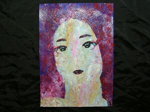 Art hand Auction 絵画, 絵, アート, 人物画, 抽象画, 手描きイラスト, 肉筆, 原画, インテリア, 特殊加工, 水雲彩鶴 ※額縁に入れて発送します, 美術品, 絵画, 人物画