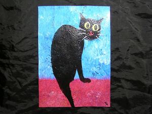 Art hand Auction 絵画, 絵, アート, 手描きイラスト, 肉筆, 原画, インテリア, 特殊加工, 動物画, 猫, 水雲彩鶴 ※額縁に入れて発送します, 美術品, 絵画, その他