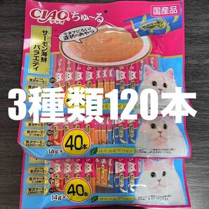 猫　いなば　CIAOちゅーる　サーモン海鮮バラエティ　3種類　120本