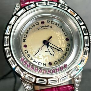 新品 ROMAGO DESIGN ロマゴ デザイン RM017-0176ST-PU 腕時計 クオーツ アナログ LEDライト スワロフスキー ステンレス 新品電池交換済みの画像1
