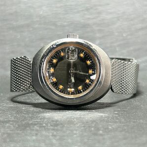 CITIZEN シチズン DATE STAR CUSTOM 25石 51804-Y 腕時計 機械式 自動巻き カレンダー ステンレススチール ブラック文字盤 シルバーの画像4