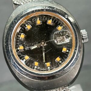 CITIZEN シチズン DATE STAR CUSTOM 25石 51804-Y 腕時計 機械式 自動巻き カレンダー ステンレススチール ブラック文字盤 シルバー