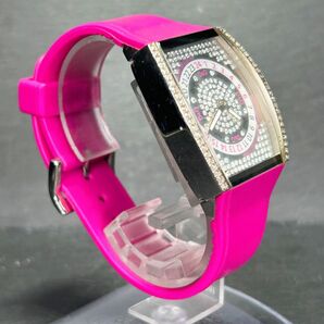 D&G ドルチェ＆ガッバーナ ラインストーン 腕時計 クオーツ アナログ ステンレススチール ピンクバンド 新品電池交換済み 動作確認済みの画像5