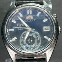 ORIENT オリエント スリースター EM04-C2 腕時計 自動巻き アナログ デイデイトカレンダー ブルー文字盤 ステンレススチール メンズ レザー_画像3