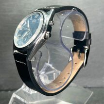 ORIENT オリエント スリースター EM04-C2 腕時計 自動巻き アナログ デイデイトカレンダー ブルー文字盤 ステンレススチール メンズ レザー_画像6