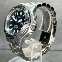 SEIKO セイコー KINETIC キネティック SCUBA200 5M63-0B30 腕時計 オートリレー アナログ カレンダー ステンレススチール ブルー文字盤_画像6