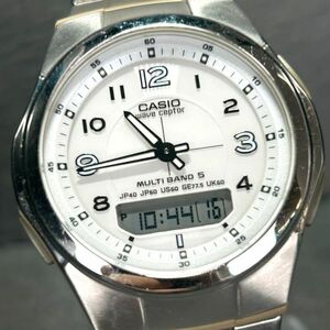 CASIO カシオ WAVE CEPTOR ウェーブセプター WVA-M480D-7A 腕時計 タフソーラー アナデジ ステンレススチール ホワイト文字盤 動作確認済み