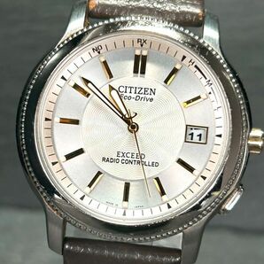 CITIZEN シチズン EXCEED エクシード EBG74-2251 腕時計 エコドライブ ソーラー 電波時計 アナログ 3針 カレンダー メンズ 動作確認済みの画像2