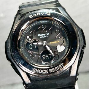 美品 CASIO カシオ Baby-G ベビージー BGA-102-1 腕時計 クオーツ アナデジ 多機能 ステンレススチール ブラック カレンダー 電池交換済み