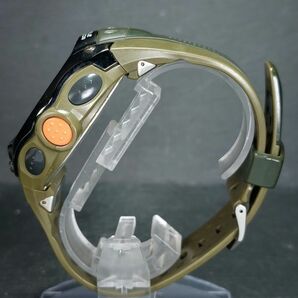 美品 CASIO カシオ PROTREK プロトレック PRG-70J メンズ デジタル ヴィンテージ ソーラー 腕時計 グリーン ラバーベルト ステンレスの画像4