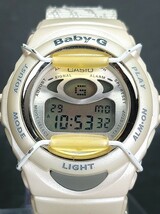 CASIO カシオ Baby-G ベビージー G'MIX ラバーズコレクション BGM-098 デジタル 腕時計 ホワイト 布製ベルト ステンレス 新品電池交換済み_画像1