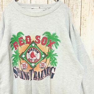 80s MLB Boston RedSox ボストン・レッドソックス プリント スウェット トレーナー L メジャーリーグ ヴィンテージ USA古着 アメリカ古着