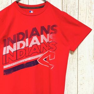 MLB Cleveland Indians クリーブランド・インディアンス プリント Tシャツ S メジャーリーグ USA古着 アメリカ古着