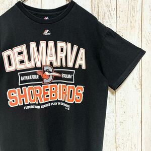 Majestic マジェスティック Delmarva Shorebirds デルマーバ・ショアバーズ プリント Tシャツ M MLB マイナーリーグ USA古着 アメリカ古着