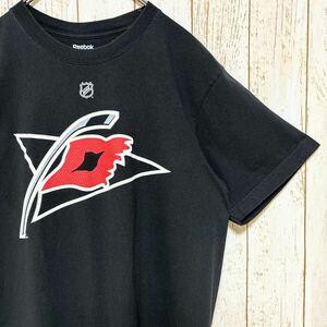 Reebok リーボック NHL Carolina Hurricanes カロライナ・ハリケーンズ ウォード プリント Tシャツ L USA古着 アメリカ古着