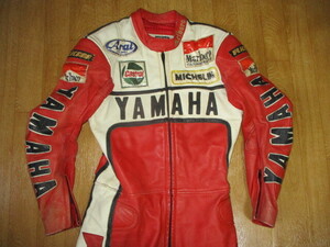  Yamaha Marlboro YAMAHA Marlboro* racing suit leather coverall coveralls light wheel *pli Carna made size unknown M corresponding Eddie * Lawson 