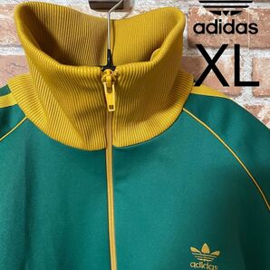 【美品】80’ s オールド アディダス ジャージ XL デサント 緑×山吹 adidas グリーン 常田大希 菅田将暉 小松菜奈