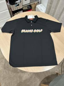 ビームスゴルフ BEAMSGOLF ゴルフ BEAMS GOLF ビームス ゴルフウェア メンズ 速乾 ストレッチ ポロシャツ ロゴ ブラック