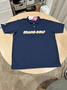 ビームスゴルフ BEAMSGOLF ゴルフ BEAMS GOLF ビームス ゴルフウェア メンズ 速乾 ストレッチ ポロシャツ ネイビー ロゴ