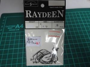 【メール便「即決有」RAYDEENオリジナルSSワームフック細軸　＃２/O　８本 日本製　琵琶湖で60UP捕獲し耐久性・強度・実践済E　新品