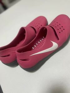 nike SOLASOFT SANDAL ピンク 白 M7/25cm / ナイキ ソーラーソフト サンダル スリッポン クロッグ モック　軽量 M9 27cm 