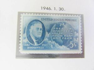 アメリカ合衆国　F・D.ルーズベルト大統領追悼　1種完　1946.1.30