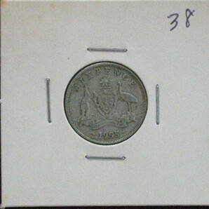 ◆オーストラリア◆6ペンス(pence)銀貨■1955年/Australia 1955 sixpence ElizabethⅡ silver coinの画像3