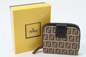 FENDI フェンディ ズッキーノ 二つ折り コンパクトウォレット ズッカ柄 箱有り メンズ レディース 財布 3605-KS