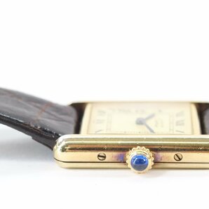 Cartier カルティエ マストタンク SV925 総重量17.2g ローマン 白文字盤 クォーツ 腕時計 社外ベルト 4450-HAの画像2