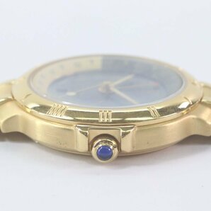 GIVENCHY ジバンシー 西暦2000年記念モデル MILLESIME 2000 クォーツ 青文字盤 メンズ 腕時計 ゴールドカラー 箱有 4178-HAの画像3