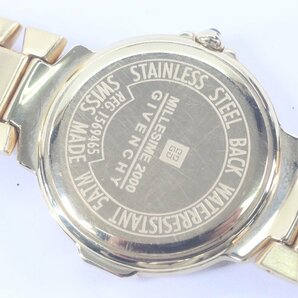 GIVENCHY ジバンシー 西暦2000年記念モデル MILLESIME 2000 クォーツ 青文字盤 メンズ 腕時計 ゴールドカラー 箱有 4178-HAの画像7