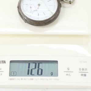 【ジャンク】スモセコ 手巻き 機械式 0.800刻印 シルバー 総重量 126g アンティーク 懐中時計 4698-HAの画像10