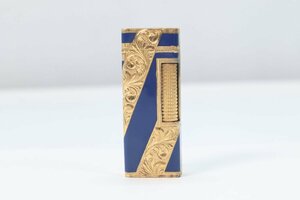 Roy Kingroi King 18K stamp gas lighter smoking . gross weight : approximately 96.1g antique blue × Gold 4740-N