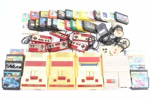 【ジャンク】任天堂 ファミリーコンピュータ 3台 ニューファミコン 1台 カセット 34本 ゲーム機 現状品 まとめ 4962-KK