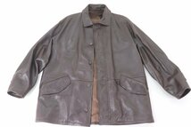 dunhill ダンヒル レザー ジャケット リアルレザー 100％RAYON サイズL ブラウン 茶色 メンズ 4778-NA_画像1