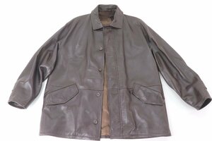 dunhill ダンヒル レザー ジャケット リアルレザー 100％RAYON サイズL ブラウン 茶色 メンズ 4778-NA