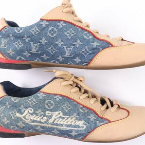 LOUIS VUITTON ルイヴィトン サイズ 37 1/2 24.5cm モノグラム マルチカラー シューズ 靴 ベージュ ブルー 青 レディース 4758-RKの画像6