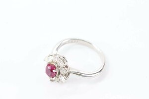 MIKIMOTO Mikimoto рубин 0.77ct бриллиант 0.69ct кольцо Pt950 кольцо 5.8g примерно 10.5 номер ювелирные изделия 4954-A