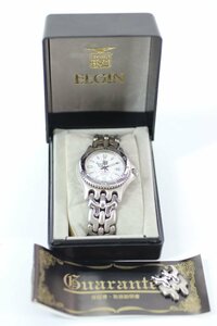 ELGIN エルジン 腕時計 FK-664-LI クォーツ 200M 白文字盤 シルバーカラー メンズ 腕時計 箱有 4391-HA