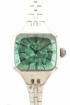 SEIKO セイコー 17-335A 手巻き 20石 カットガラス グリーン エメラルド レディース ブレスレット 腕時計 ジャンク 4656-HA_画像1