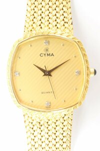 CYMA Cima quartz 3 hands Gold color square men's wristwatch box have 4710-HA